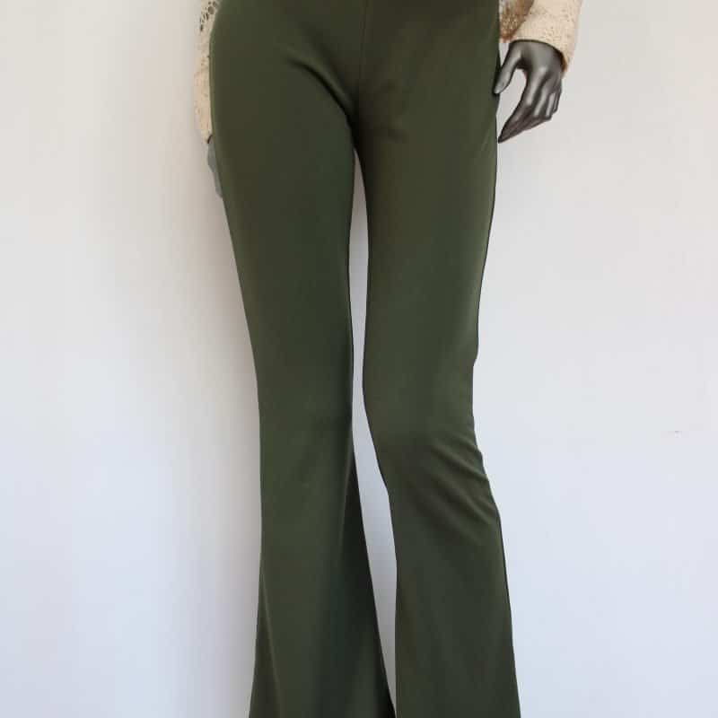 Flared olive pants