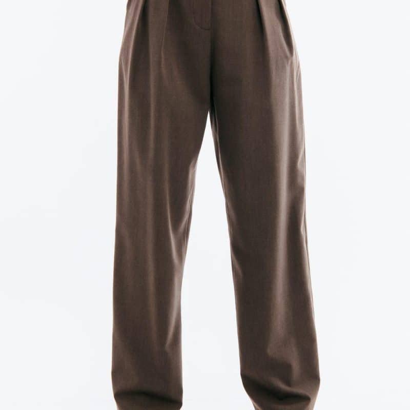 Brown pleated pants